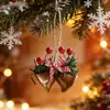 Decorações de Natal Sino Duplo de Chifre Enfeites para Pendurar na Janela Enfeites para Árvore de Natal Sino de Natal de 3,8 cm de Diâmetro