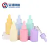 En Stock Transfronterizo 20-50ml Arena Blanca Botella Gotero de Vidrio Plano Botella para Aceite Esencial Botella para Sérum Botella de Líquido Original Botella de Recarga