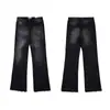 Marca de moda de comercio exterior transfronterizo Gallery dept jeans retro desgastados con salpicaduras de tinta high street pantalones de pierna recta pierna ancha hombre