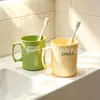 Copo moderno minimalista plástico copo de enxaguante bucal comercial hotel pousada copo de lavagem com tipo de alça doméstico escova de dentes copo de água