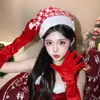 Chapéu de Pelúcia Papai Noel Cereja Vermelha Outono Inverno Foto de Ambiente Adereço de Cabeça Natal Cos Fantasia Chapéu