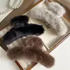 Pinza para el Cabello de Pelo de Visón de Gama Alta Estilo Chanel para Mujer, Pasador para Moño Versión Coreana, Pinza Trendy Esponjosa de Tiburón para el Cabello