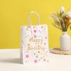 Bolsa de papel kraft, bolsa de regalo para fiestas de cumpleaños, bolsa de mano, fábrica al por mayor, bolsa de compras de papel kraft, el logotipo se puede fijar