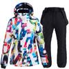 Traje de esquí para mujer, snowboard para exteriores, pantalones de esquí de doble tabla, traje de esquí cálido y grueso.