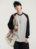 Suéter de tricô de algodão puro estilo Hong Kong masculino e feminino primavera e outono retrô americano simples de gola redonda com mangas compridas