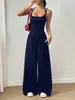 2026 Estilo Veraniego Transfronterizo Europeo y Americano Nuevo para Mujer Mono Casual sin Tirantes de Verano Pierna Ancha Ajuste Holgado