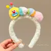 Novo estilo de presilha de cabelo para lavar o rosto 2026, divertida e versátil, tiara antiderrapante, tiara de pelúcia de desenho animado para outono e inverno para mulheres, adequada para coroas altas