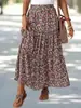 Moda Femenina Europea y Americana Transfronteriza Amazon Aliexpress Primavera/Verano 2025 Nueva Moda Falda de Cintura Alta Estampada Floral