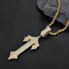 Colgante de cruz con espada de hip hop transfronterizo europeo y americano para hombre, collar moderno con micropavé de circonitas, personalizado, al por mayor