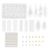 Conjunto de Ferramentas de Resina de Cristal DIY de 83 Peças Combinação de Molde de Silicone para Pulseira Pingente Joia com Brocas
