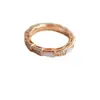 Anillo Hueso de Serpiente V-Oro Versión de Alta Gama Madreperla Blanca Anillo con Forma de Serpiente Incrustado de Diamantes Chapado en Oro Rosa de 18K Anillos de Pareja para Mujeres