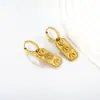 Pendientes de Nuevo Estilo Transfronterizos con Etiquetas Rectangulares, Ojos, Luna, Estrella y Sol, Pendientes de Acero Inoxidable Chapados en Oro de 18 Quilates