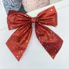 Fita de Natal com Glitter Personalizada Laço Presente Acessórios DIY Árvore de Natal Laço de Fita Feito à Mão Produto Acabado