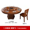 Mesa de comedor y silla de madera maciza de estilo chino, mesa redonda grande con plato giratorio y cocina de inducción, mesa de comedor redonda para 10 personas.