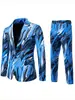 Exportación transfronteriza, talla europea, conjunto de traje estampado para hombre, perfecto para fiestas, actuaciones en el escenario, discotecas y uso casual con estilo