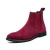 Botines Chelsea transfronterizos de talla grande para hombre, zapatos de cuero de caña alta con punta estilo británico para otoño/invierno, botines Martin casuales de moda sin cordones