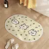 Alfombrilla absorbente de tierra de diatomeas dura de dibujos animados personalizada, alfombrilla de pie de secado rápido para baño, alfombrilla de pie antideslizante para entrada de baño y inodoro