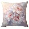 Temu funda de almohada nueva transfronteriza hermosa flor de acuarela impresión digital sofá funda de almohada de poliéster