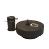 Mesa de centro minimalista de pizarra de lujo ligero italiano Mesa de té de vidrio para sala de estar de apartamento pequeño moderno Mesa de té de vidrio para el hogar Combinación de mesa de centro redonda grande y pequeña
