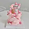 Decoración para Pastel del Día de San Valentín Chino 2025 Osos Abrazándose Adornos Tarjeta de Corazón de Confesión de Pareja Enchufe