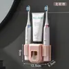 Dispensador de Pasta de Dientes Totalmente Automático Montado en la Pared Set Exprimidor para Uso en Casa, Soporte para Cepillo de Dientes sin Taladro y Organizador de Pasta de Dientes