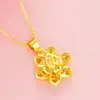 Pingente de Flor Estilo Europeu Banhado a Ouro com Desenhos Intrincados, Pingente de Flor Banhado a Ouro Multicamadas, Venda Direta do Fabricante