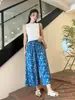 Pantalones de Pierna Ancha de Algodón Seda para Mujer Verano Delgados Sueltos Talla Extra Pantalones con Bolsillos Algodón Artificial Culottes