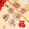 Pegatinas del Año del Caballo Dios de la Riqueza, Pegatinas Lindas de Dibujos Animados para Teléfono, Imanes para Refrigerador, Pines al por Mayor, Colgantes, Pequeños Adornos, Regalos para Puestos Callejeros