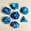 Juego de Dados Poliedros D&D con Patrón de Mármol, Color Mixto Transparente D4D6D8D10D12D20 Caras, Coc, Juego de Mesa, Juego de Siete Piezas