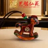 Adorno de Caballo Mecedora de Madera de Haya Artesanal Regalo Creativo del Año del Caballo Linda Decoración de Escritorio de Madera Maciza Figura de Caballo Mecedora