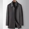 Abrigo de cachemira para hombre 2026 otoño/invierno, con forro desmontable de plumón de ganso blanco, adecuado para hombres de negocios de mediana edad, cálido y elegante