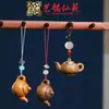 Bolsita Colgante de Sándalo Verde para Tetera Talla de Madera Difusor Joyería Llavero Colgante para Teléfono Móvil Yiming Xianyuan