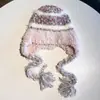 Gorro de Felpa para Mujer, Gorro de Punto Cálido para Otoño e Invierno que Protege las Orejas, Estilo Popular que Hace que la Cara Parezca Más Pequeña, Gorro y Bolso de Doble Uso