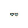 Aretes de Corazón Trendy Japonés y Coreano 2025 con Incrustaciones de Diamantes Azules Diseño de Moda Creativo Personalizado Aretes de Corazón para Niña
