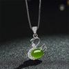 Cor Suave Branco Cisne Pingente Venda Quente Hetian Jasper Swan Pingente Colar para Namorada Presente do Dia dos Namorados