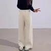 Pantalones de Maternidad Otoño Nuevo Estilo Moda Ropa Exterior Pierna Recta Pantalones Casuales Sueltos Pierna Ancha Adelgazantes Versátiles Pantalones Largos de Maternidad