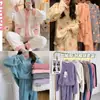 Pijama de coralina para mujer, engrosado para invierno, lindo conjunto de ropa de estar de franela, moderno y holgado, conjunto de cárdigan de manga larga