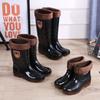 Botas de Lluvia Impermeables para Adulto con Suelas de Goma, Zapatos Acuáticos de Caña Alta para Hombre, Zapatos de Goma para Sitio de Construcción para Hombre, Botas de Lluvia, Botas Acuáticas Cortas, Zapatos de Cocina, Antideslizantes para Hombre