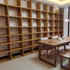 Estantería de Olmo Viejo de Pared Completa Madera Maciza Almacenamiento Personalizado Estantería Divisoria Librería de Pie Pino Gabinete de Té Compartimento