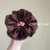 Moda Retro Outono e Inverno Scrunchie de Veludo Estampado de Leopardo Elegante de Alta Qualidade Prendedor de Cabelo Grande Acessório de Cabelo Novo Estilo para Mulheres