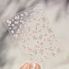 Pegatinas para Uñas de Camelia de Primavera Estilo Hada de Celebridad de Internet con Brillo de Concha en Relieve, Flores de Cristal, Flores de Cerezo y Decoraciones de Uñas de Flor de Durazno