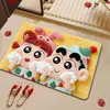 Tapete de chão para banheiro com design do personagem de desenho animado Crayon Shin-chan, tapete de terra de diatomáceas, tapete absorvente de água para o banheiro, fácil de manter, tapete antiderrapante para uso doméstico