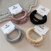 Goma para el pelo plisada de satén estilo coreano, alta elasticidad, banda elástica duradera, scrunchie para coletas, accesorio para el cabello versátil para mujeres