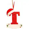 Iniciales Navideñas con Decoración de Letra de Gorro Rojo, Decoración Colgante Navideña DIY, Colgante Personalizado Regalos