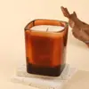 Nova Vela Perfumada Quadrada de Vidro com Cera de Soja Atacado Criativo para Casa Ornamentos de Vela Perfumada de Alta Qualidade Transfronteiriço