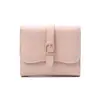 Billetera de mujer con hebilla de cinturón de nuevo estilo transfronteriza, corta y portátil, con múltiples ranuras para tarjetas y almacenamiento de identificación, perfecta para estudiantes como monedero