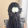 Clip de resorte con lazo de perla, accesorio para el cabello de alta gama, elegante y francés para celebridades de Internet.