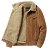 Chaqueta de Lana de Cordero para Hombre para Otoño e Invierno, Abrigo de Algodón Grueso de Pana para Trabajo, Chaqueta Vintage de Pana Forrada de Polar