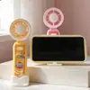 Ventilador Eléctrico Mini Portátil con Mango de Impresión Dopamina para Celebridades de Internet, Carga USB, Ajuste de Tres Velocidades, Soporte para Teléfono