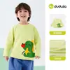 Compre 2 itens e ganhe 5 yuans de descontoCamiseta infantil Dudu, blusa de manga comprida com desenho de outono para meninos, roupa de outono para meninas